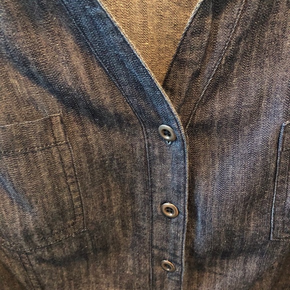 Chambray, sleeveless shirt dress, Sz 15 - Picture 6 of 6